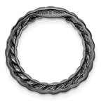 Sterling Silver Stackable Expressions Blk-plated Med Polished Chain Slide