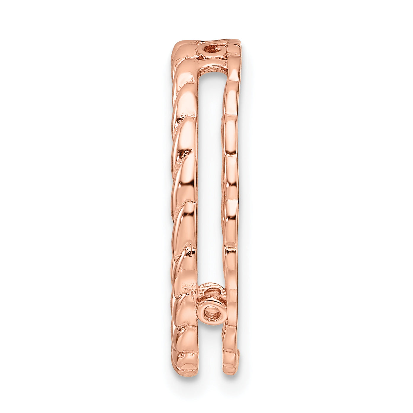 Sterling Silver Stackable Expressions Rose-tone Med Polished Chain Slide Secondary image