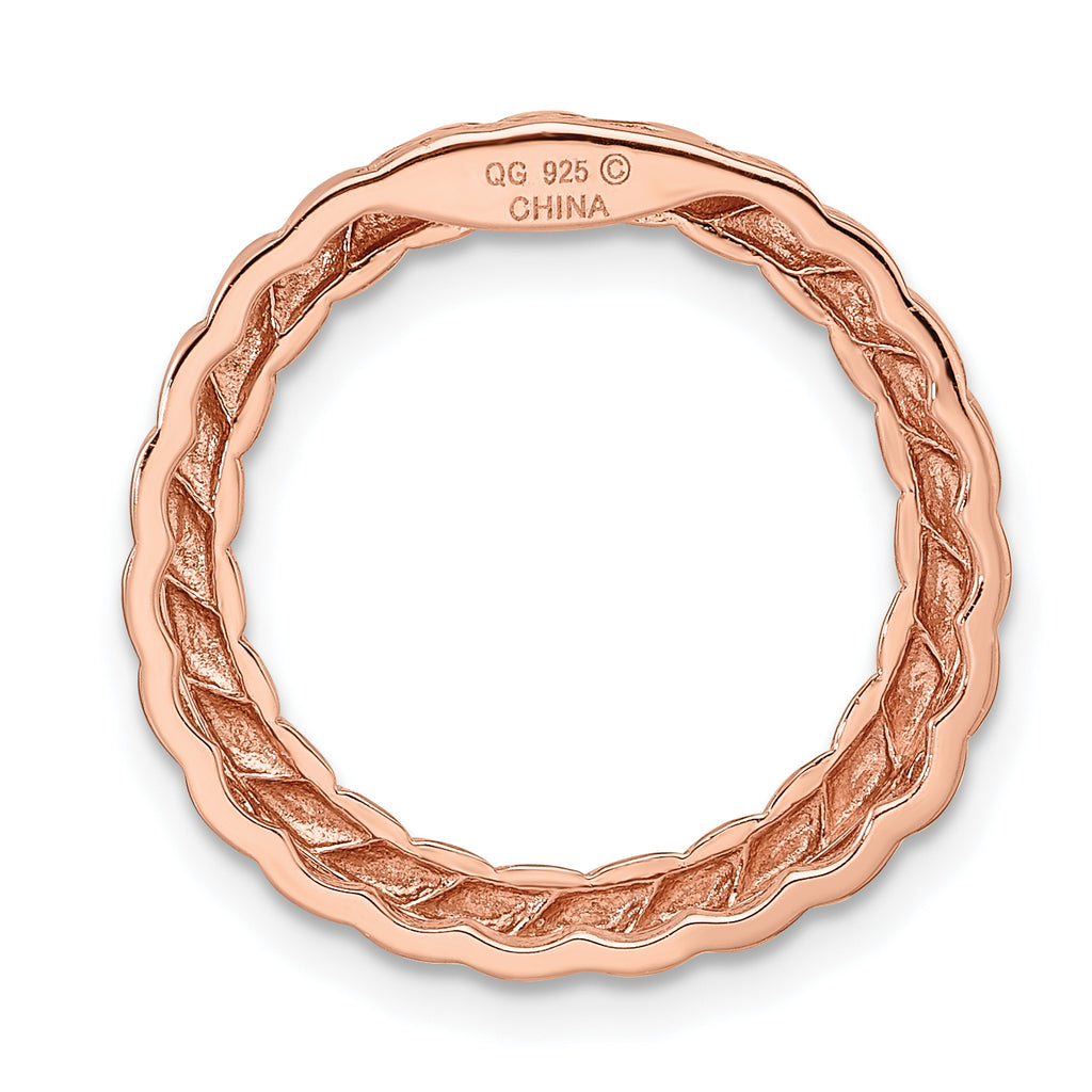 Sterling Silver Stackable Expressions Rose-tone Med Polished Chain Slide