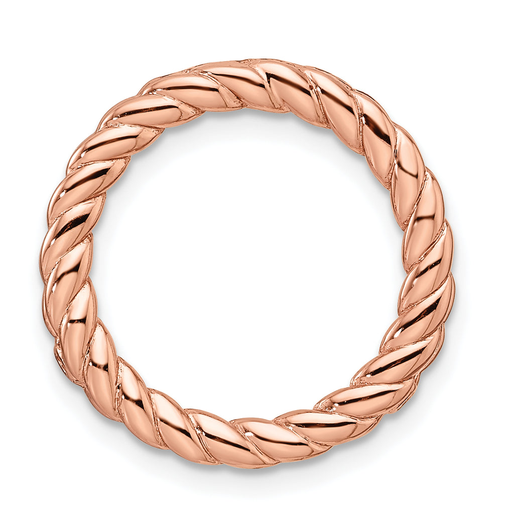 Sterling Silver Stackable Expressions Rose-tone Med Polished Chain Slide