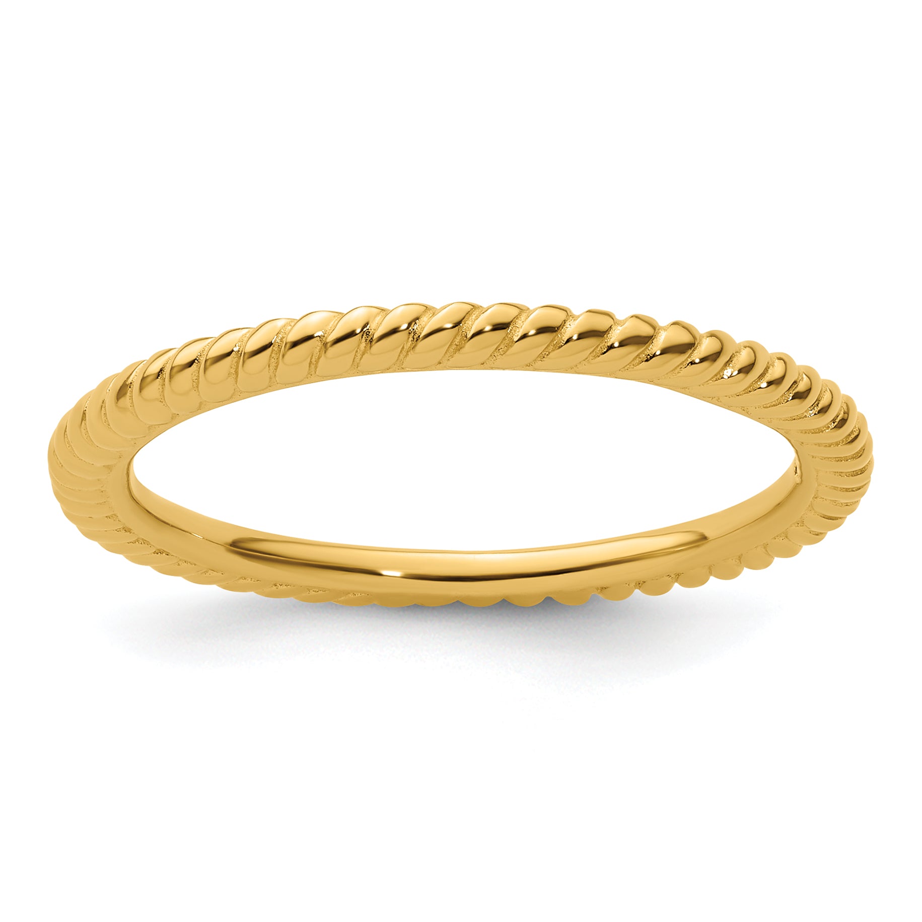Sterling Silver Stackable Expressions Gold-plated Twisted Ring Main image