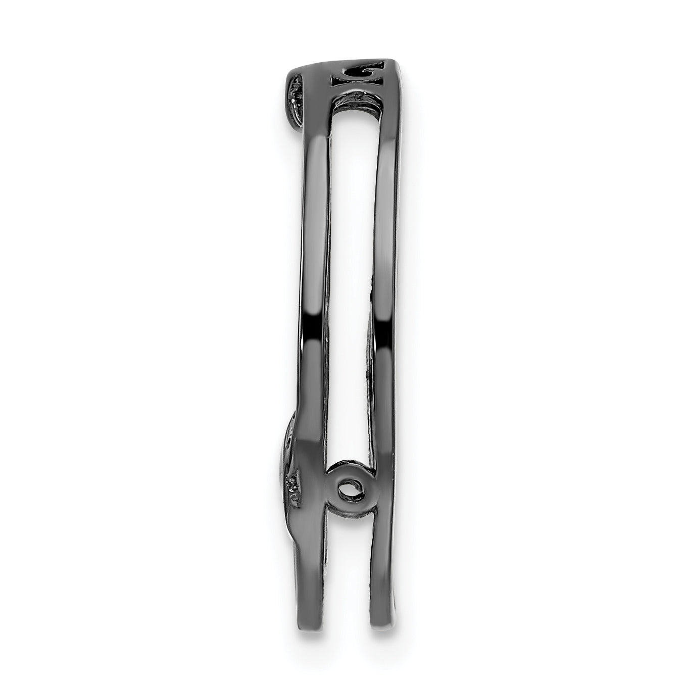 Sterling Silver Stackable Expressions Black-plated Med Polished Chain Slide Secondary image