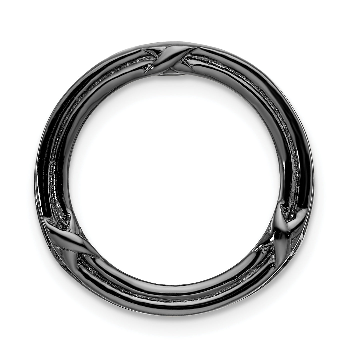 Sterling Silver Stackable Expressions Black-plated Med Polished Chain Slide Main image