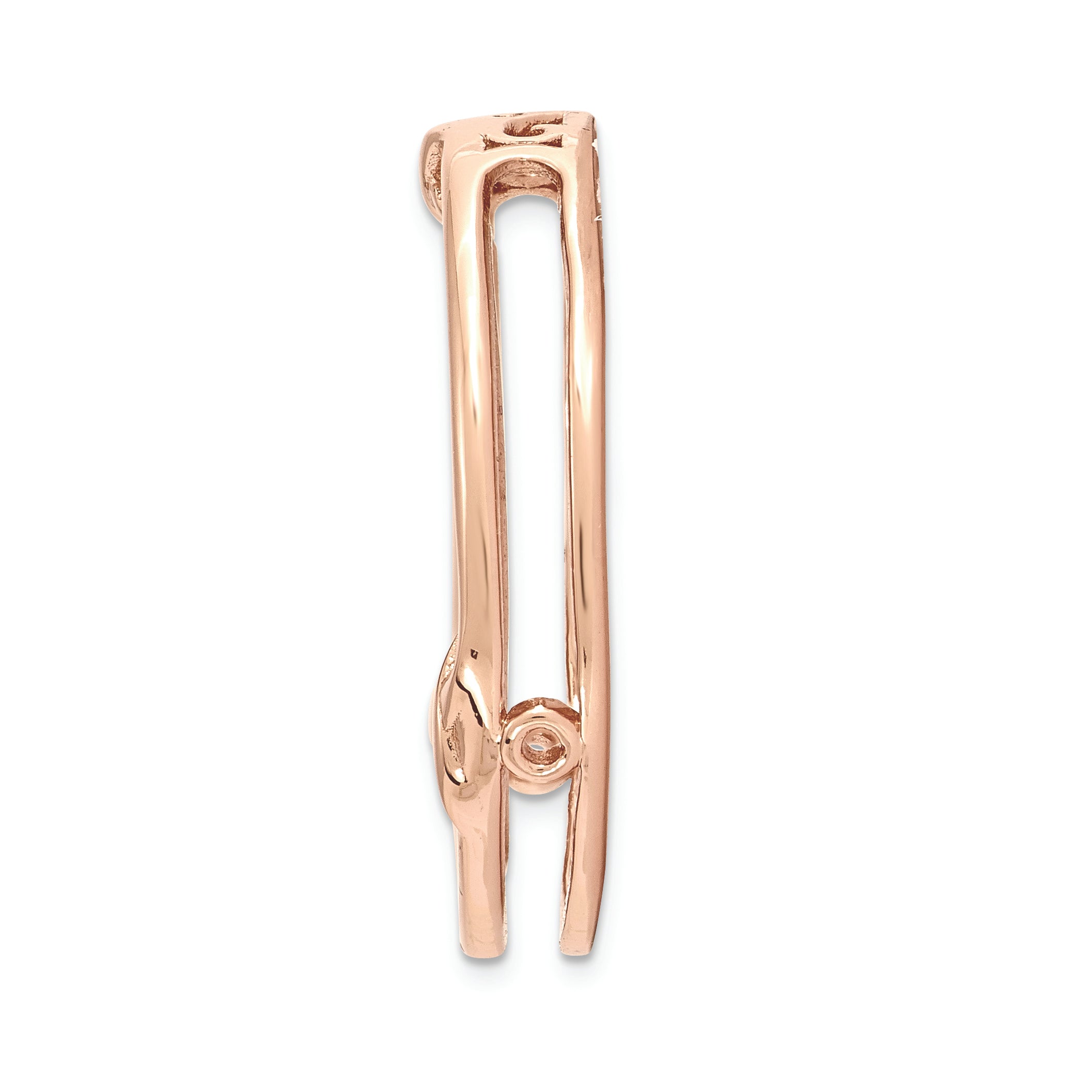 Sterling Silver Stackable Expressions Rose-tone Med Polished Chain Slide Secondary image