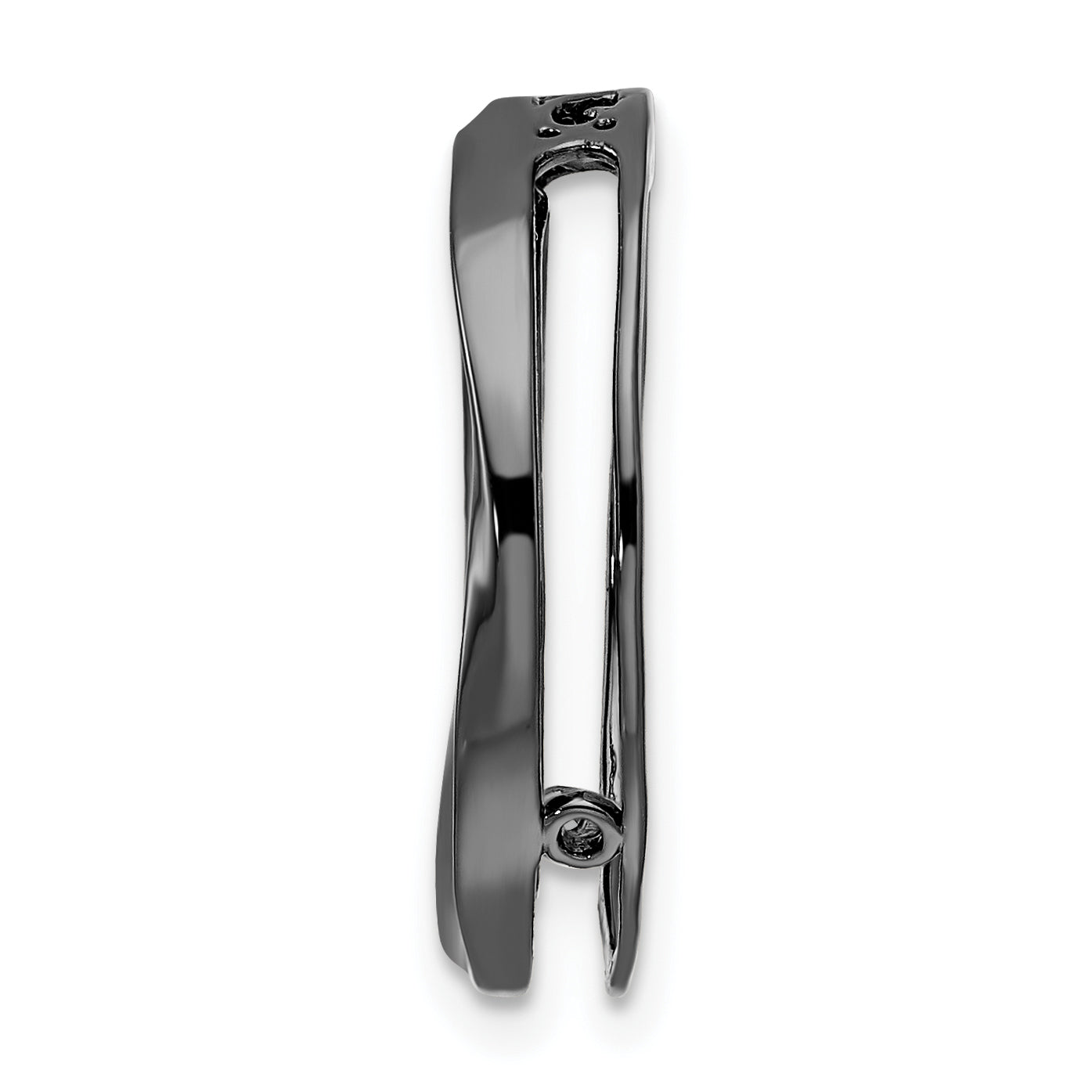 Sterling Silver Stackable Expressions Blk-plated Med Polished Chain Slide Secondary image