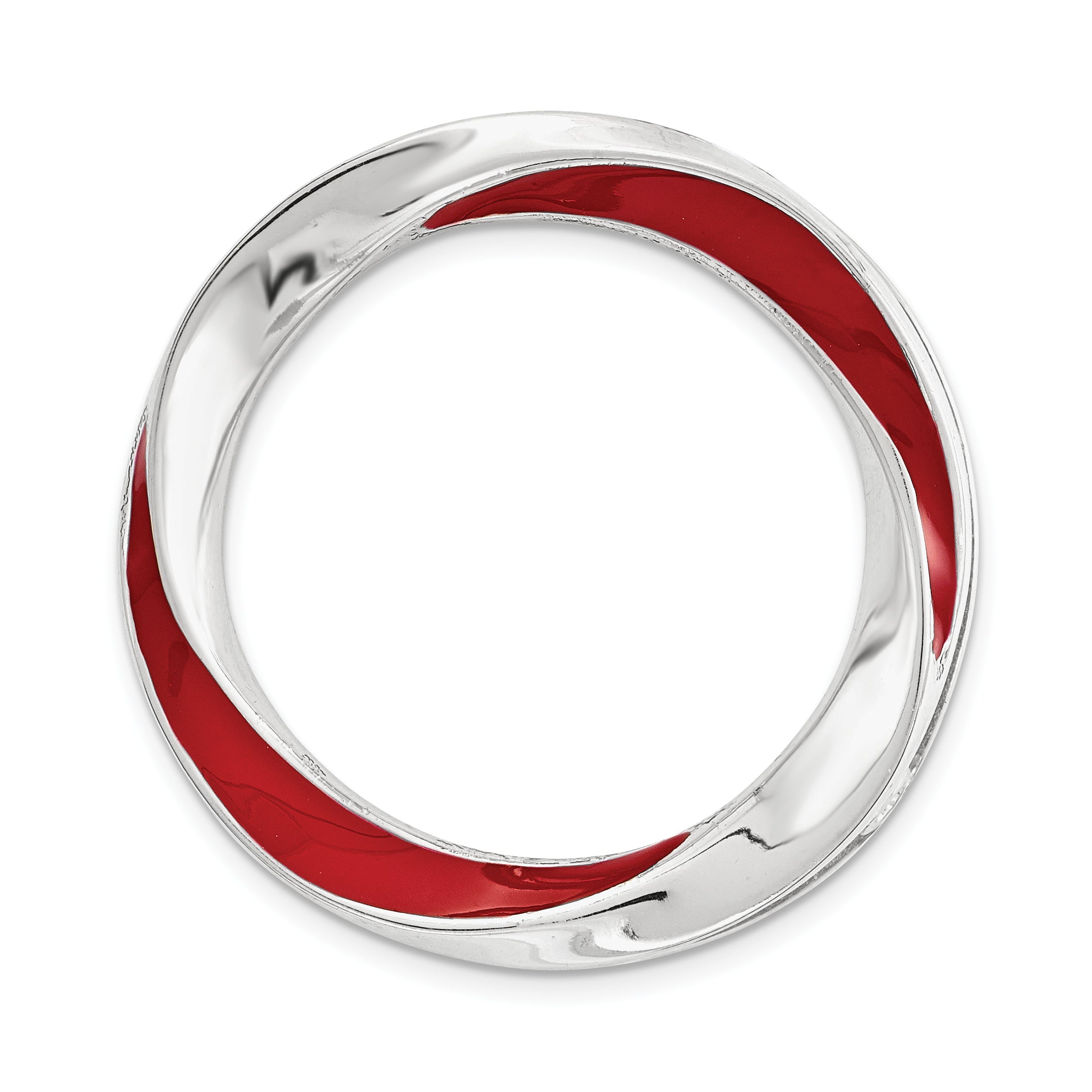Sterling Silver Stackable Expressions Medium Red Enameled Chain Slide Main image