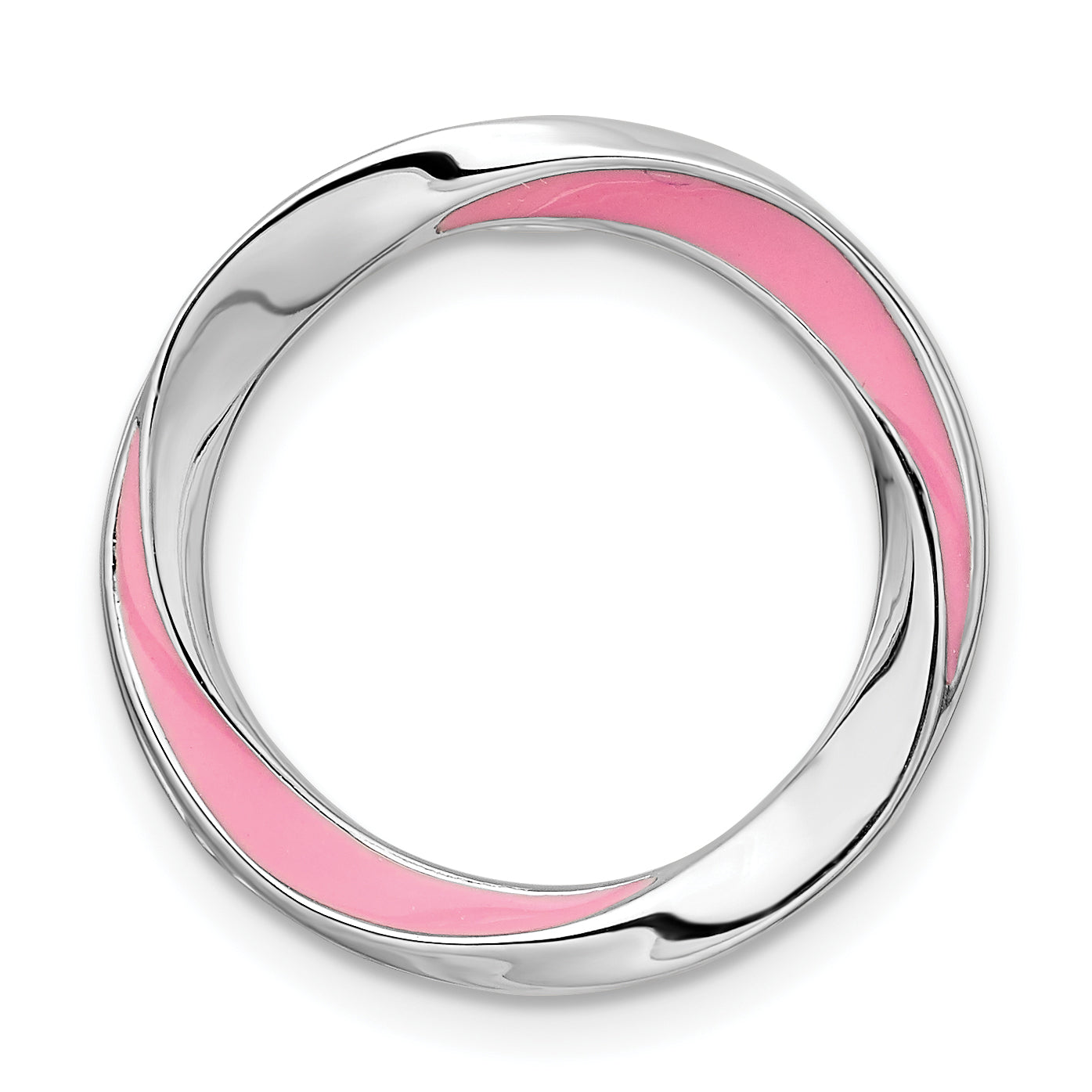 Sterling Silver Stackable Expressions Medium Pink Enameled Chain Slide Main image