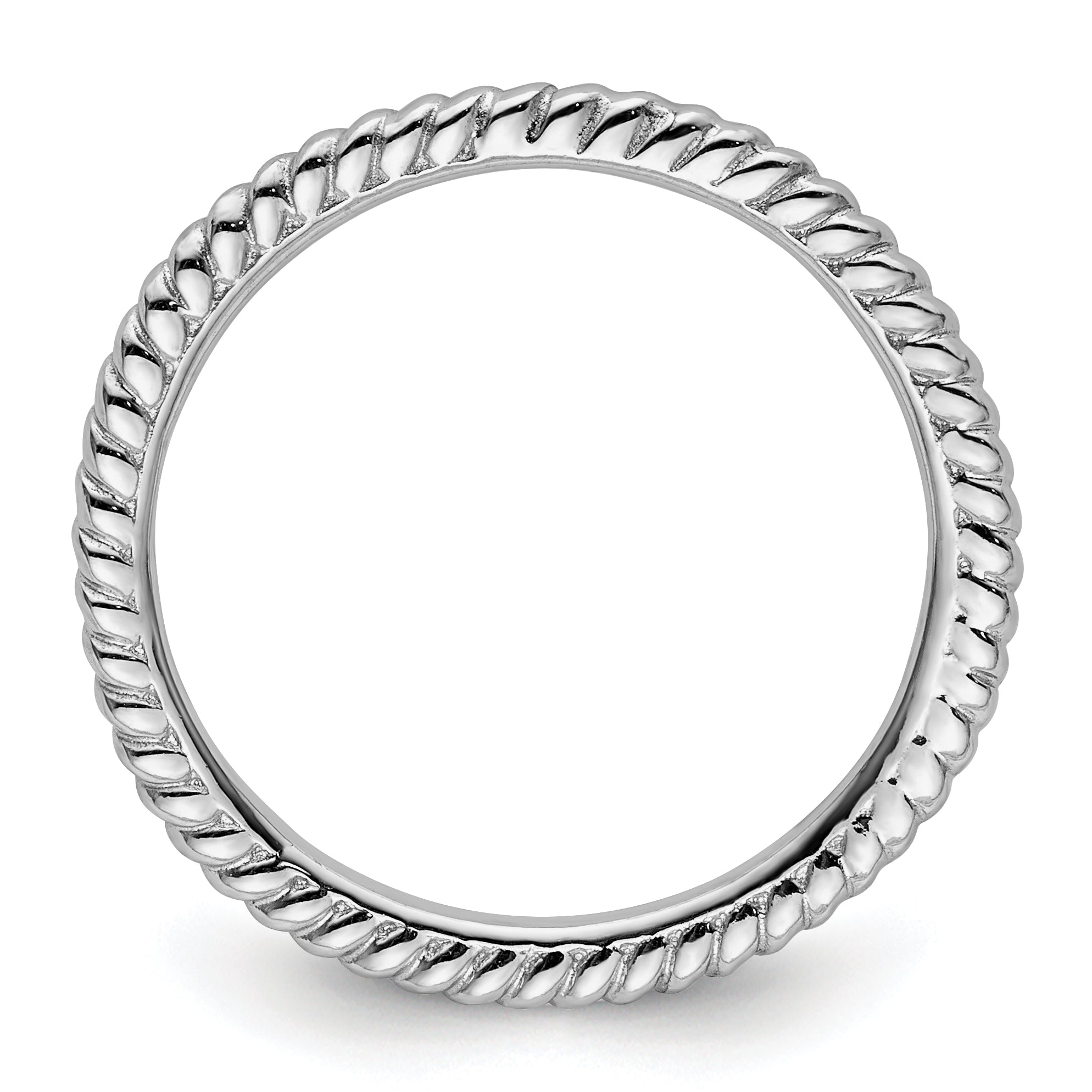 Sterling Silver Stackable Expressions Rhodium Twisted Ring Secondary image