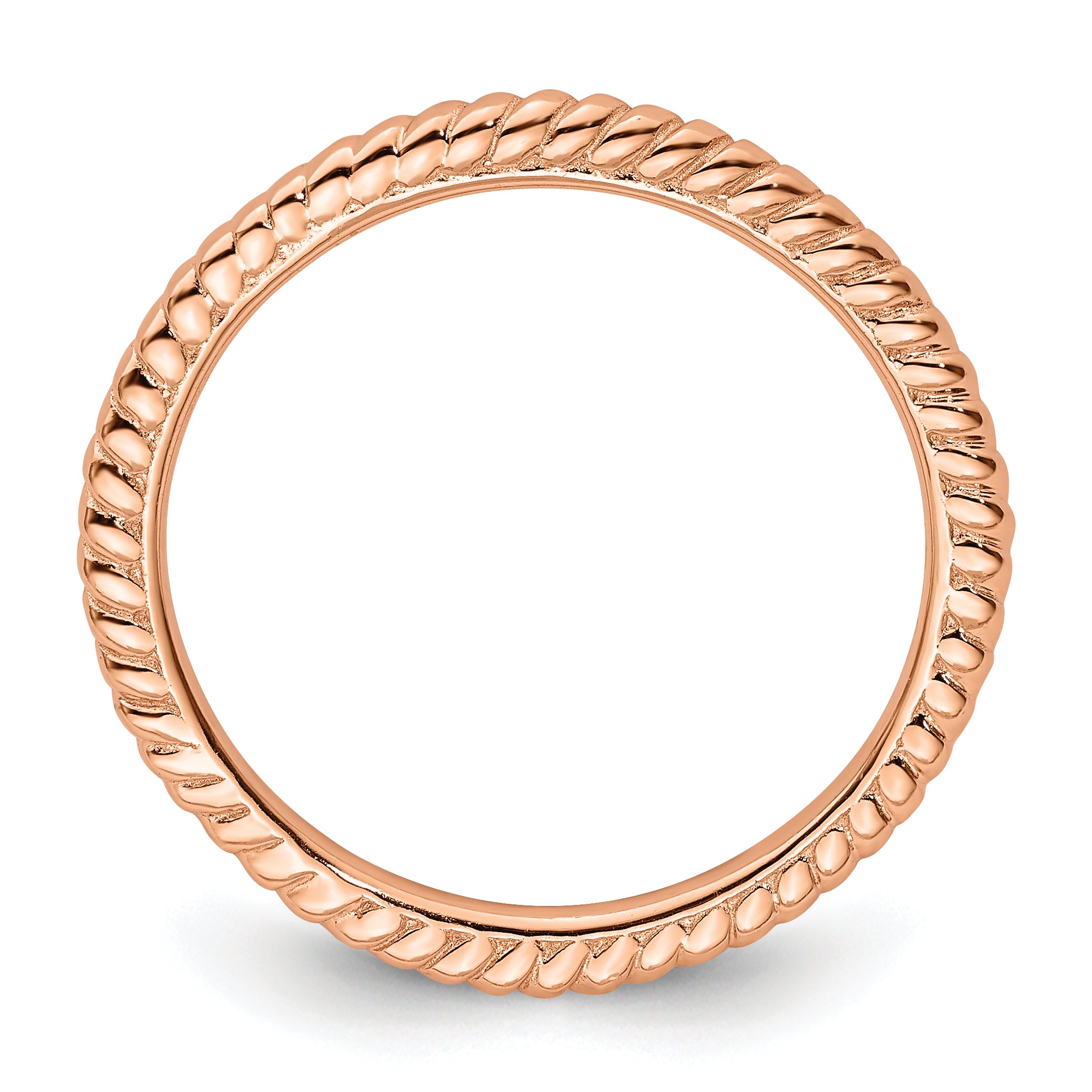 Sterling Silver Stackable Expressions Pink-plated Twisted Ring Secondary image