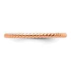 Sterling Silver Stackable Expressions Pink-plated Twisted Ring