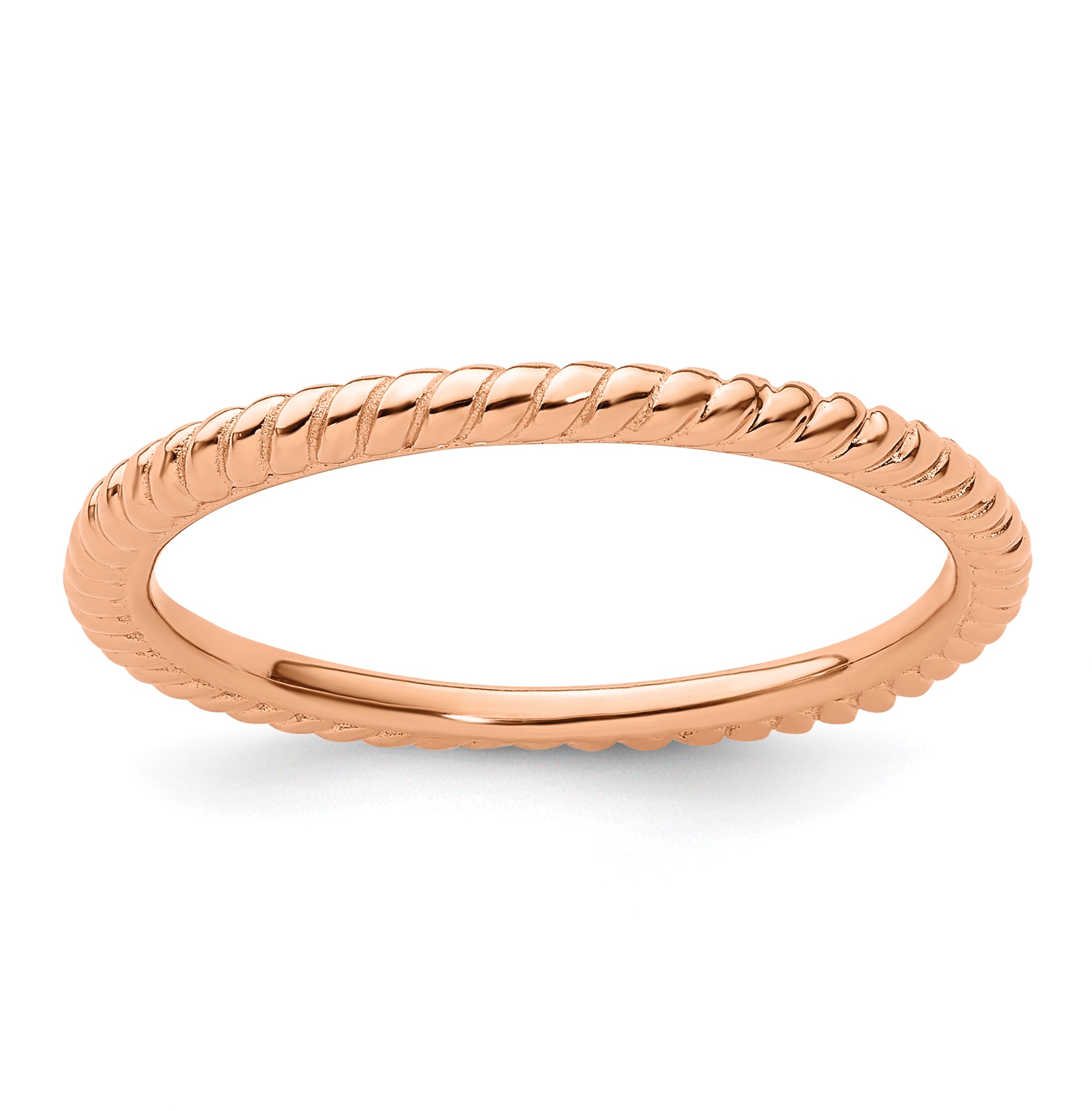 Sterling Silver Stackable Expressions Pink-plated Twisted Ring Main image