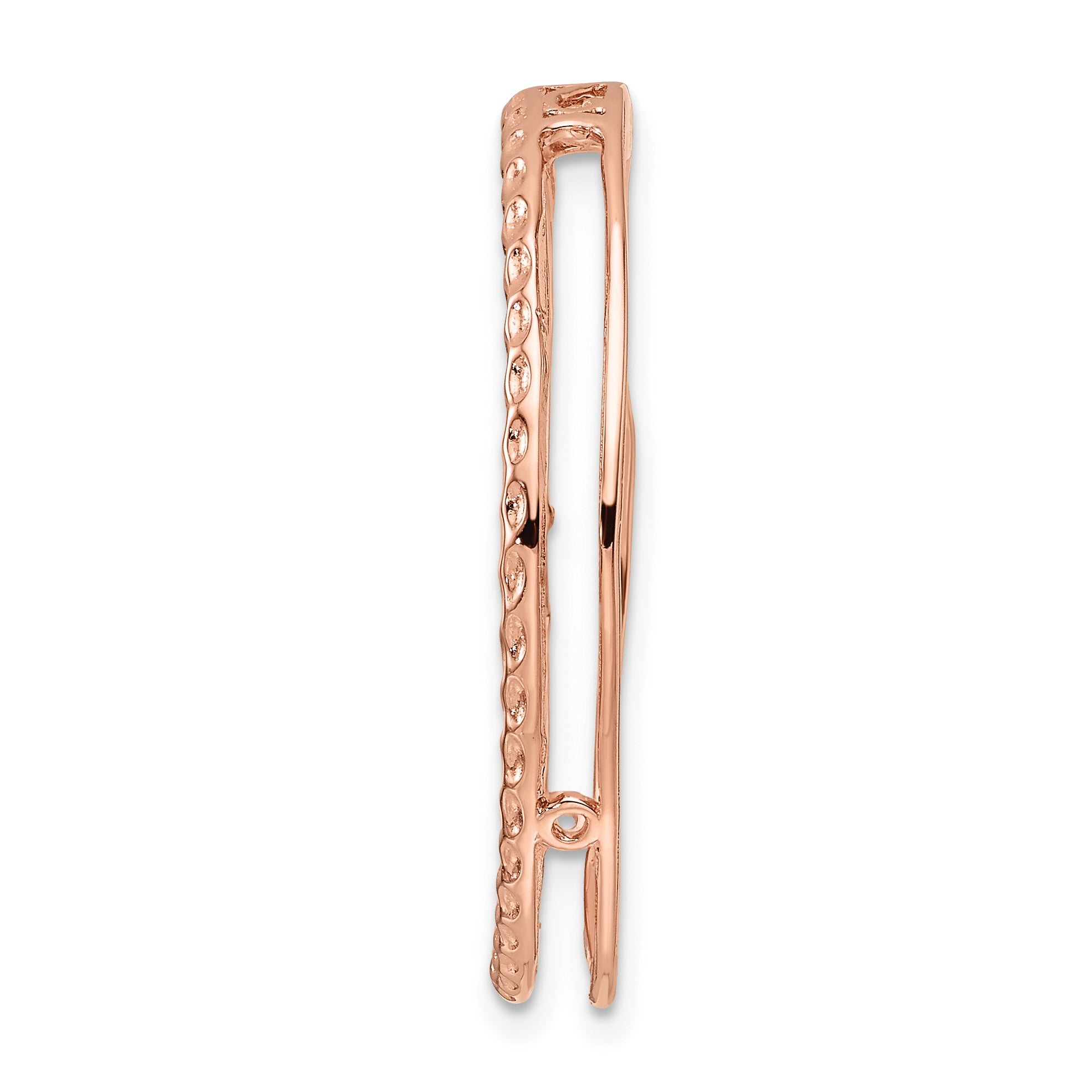 Sterling Silver Stackable Expressions Rose-tone Large Chain Slide Secondary image