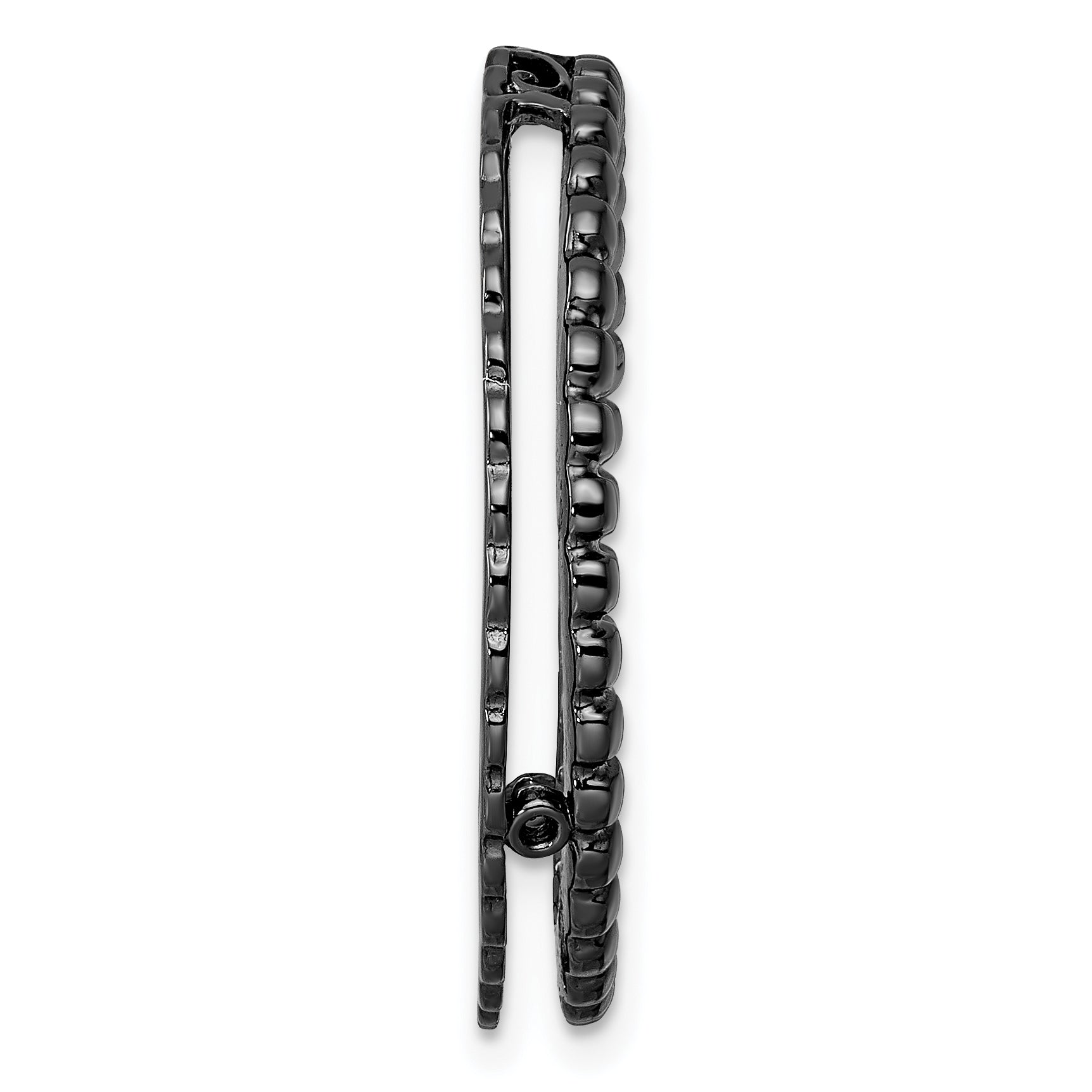 Sterling Silver Stackable Expressions Black-plated Large Chain Slide Secondary image