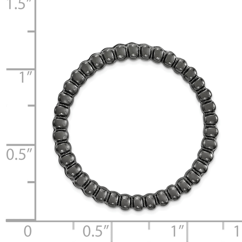 Sterling Silver Stackable Expressions Black-plated Large Chain Slide