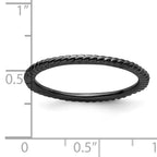 Sterling Silver Stackable Expressions Black-plated Twisted Ring