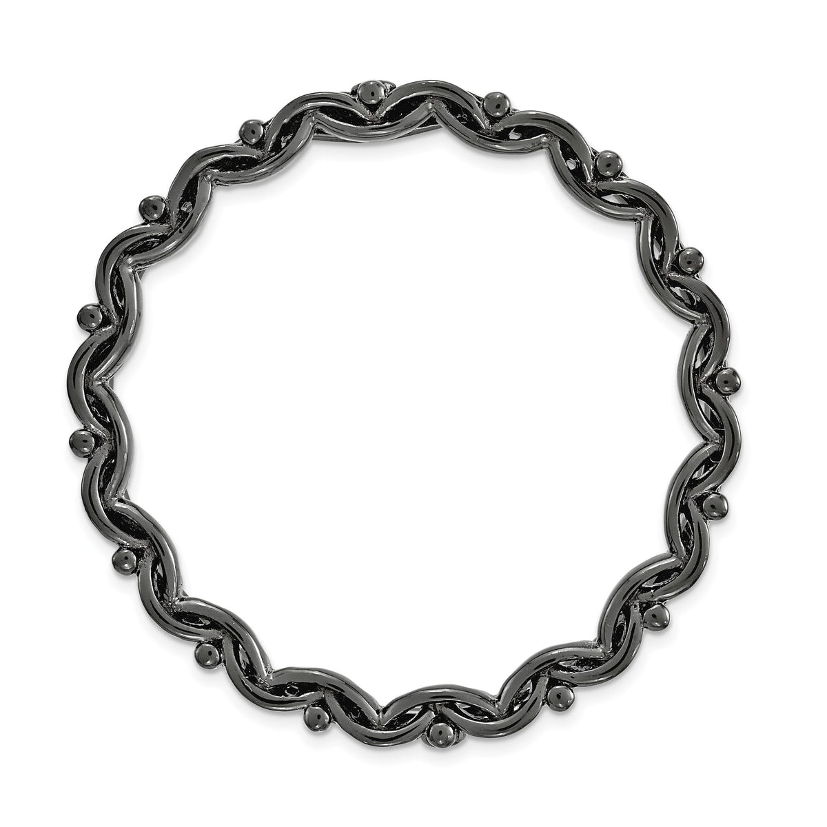 Blk-Plated Large Chain Black-Plated Slide in Sterling Silver, Textured - Sophia Jewelers Main image