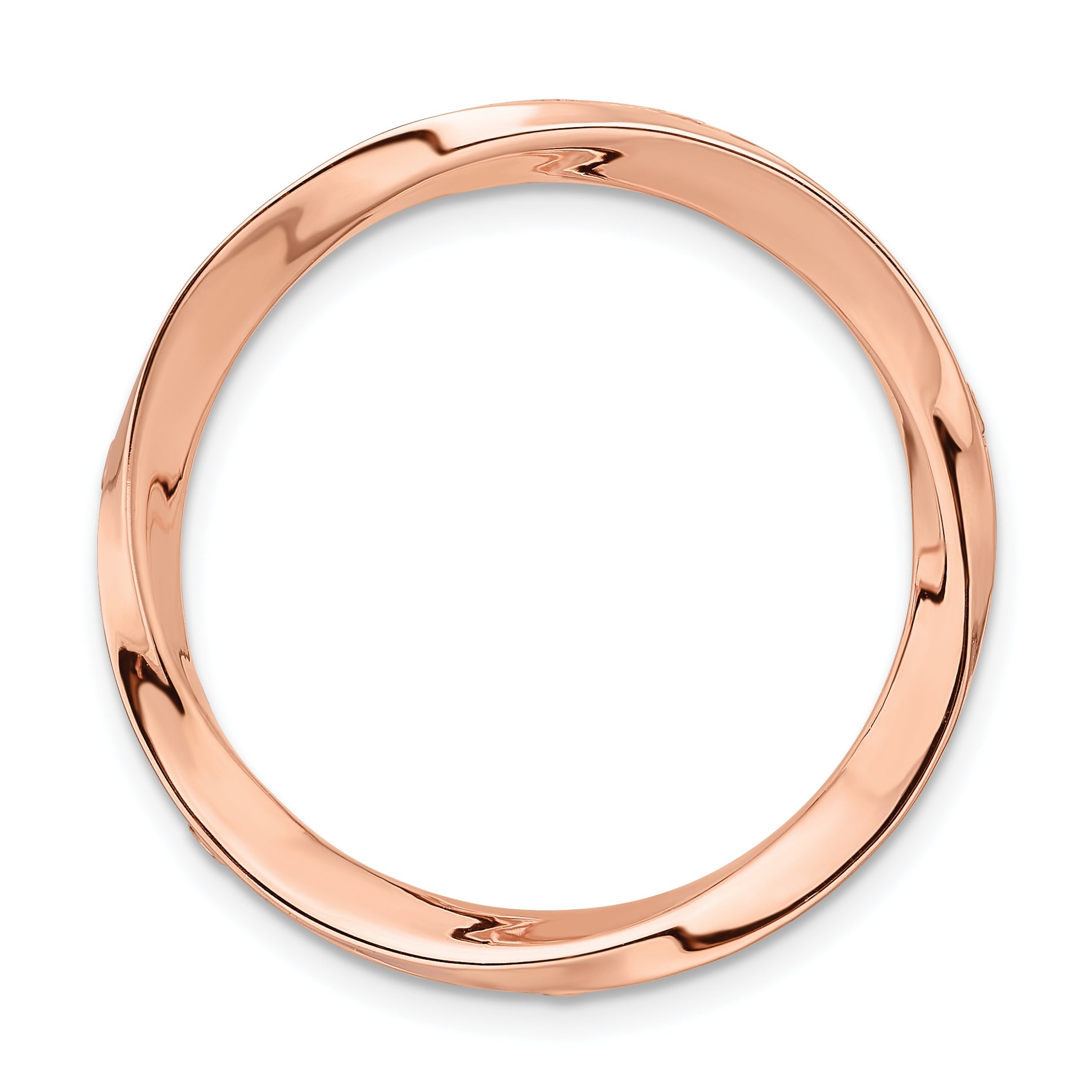 Sterling Silver Stackable Expressions Rose-tone Large Polished Chain Slide