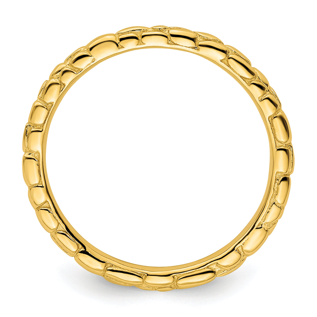 Sterling Silver Stackable Expressions Gold-plated Twisted Ring
