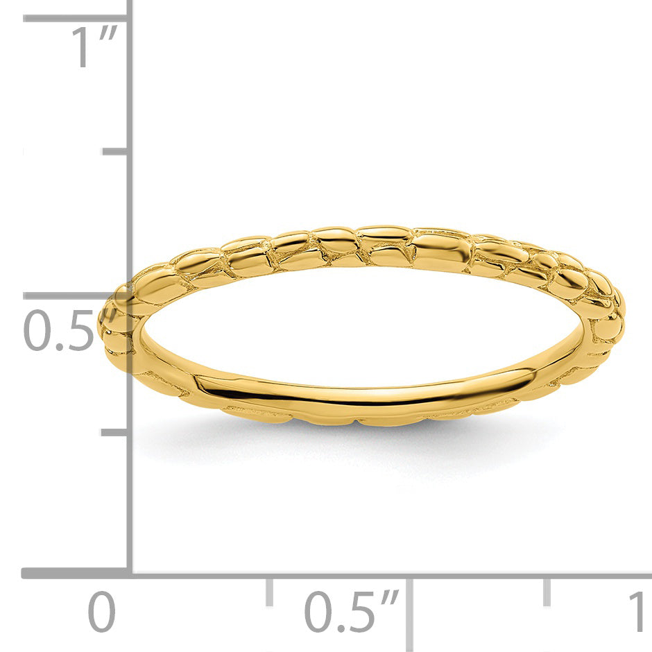Sterling Silver Stackable Expressions Gold-plated Twisted Ring
