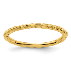 Sterling Silver Stackable Expressions Gold-plated Twisted Ring, Size 6–9 - Sophia Jewelers