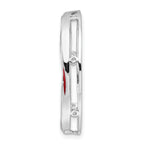Sterling Silver Stackable Expressions Lg Polished Red Enameled Chain Slide