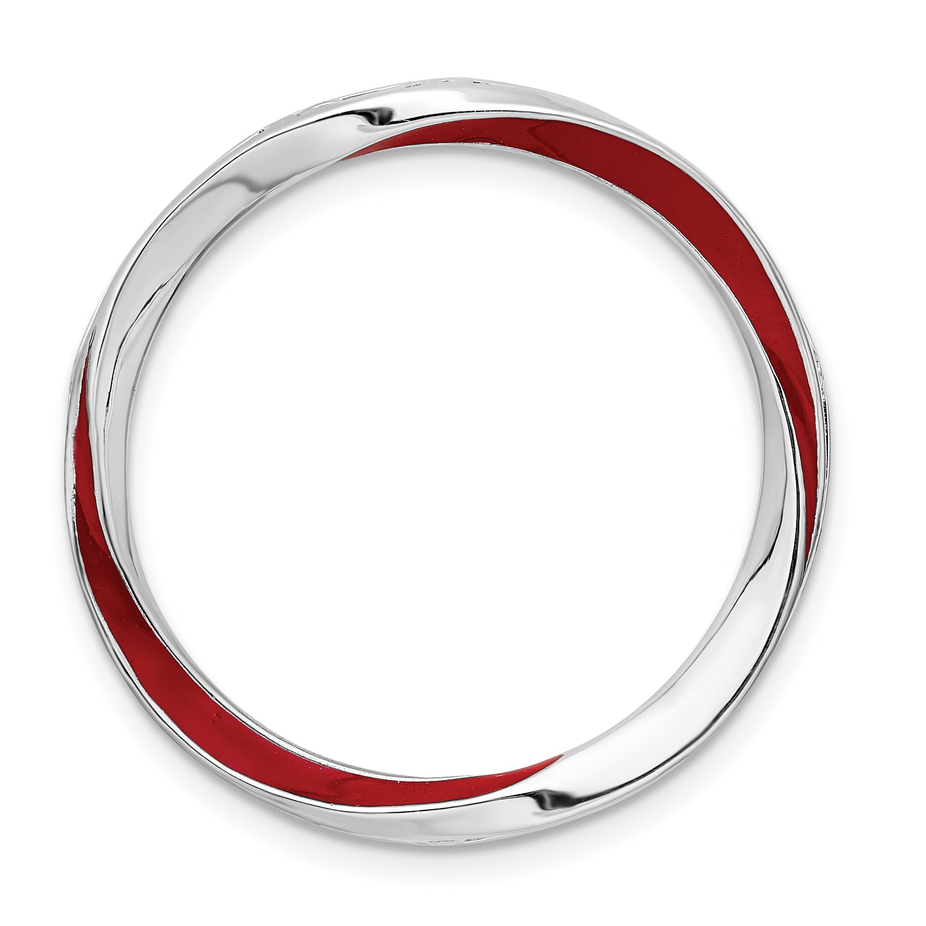 Sterling Silver Stackable Expressions Lg Polished Red Enameled Chain Slide Main image