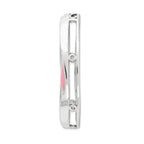 Sterling Silver Stackable Expressions Lg Polished Pink Enameled Chain Slide