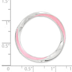 Sterling Silver Stackable Expressions Lg Polished Pink Enameled Chain Slide