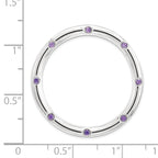 Sterling Silver Stackable Expressions Large Polished Amethyst Chain Slide