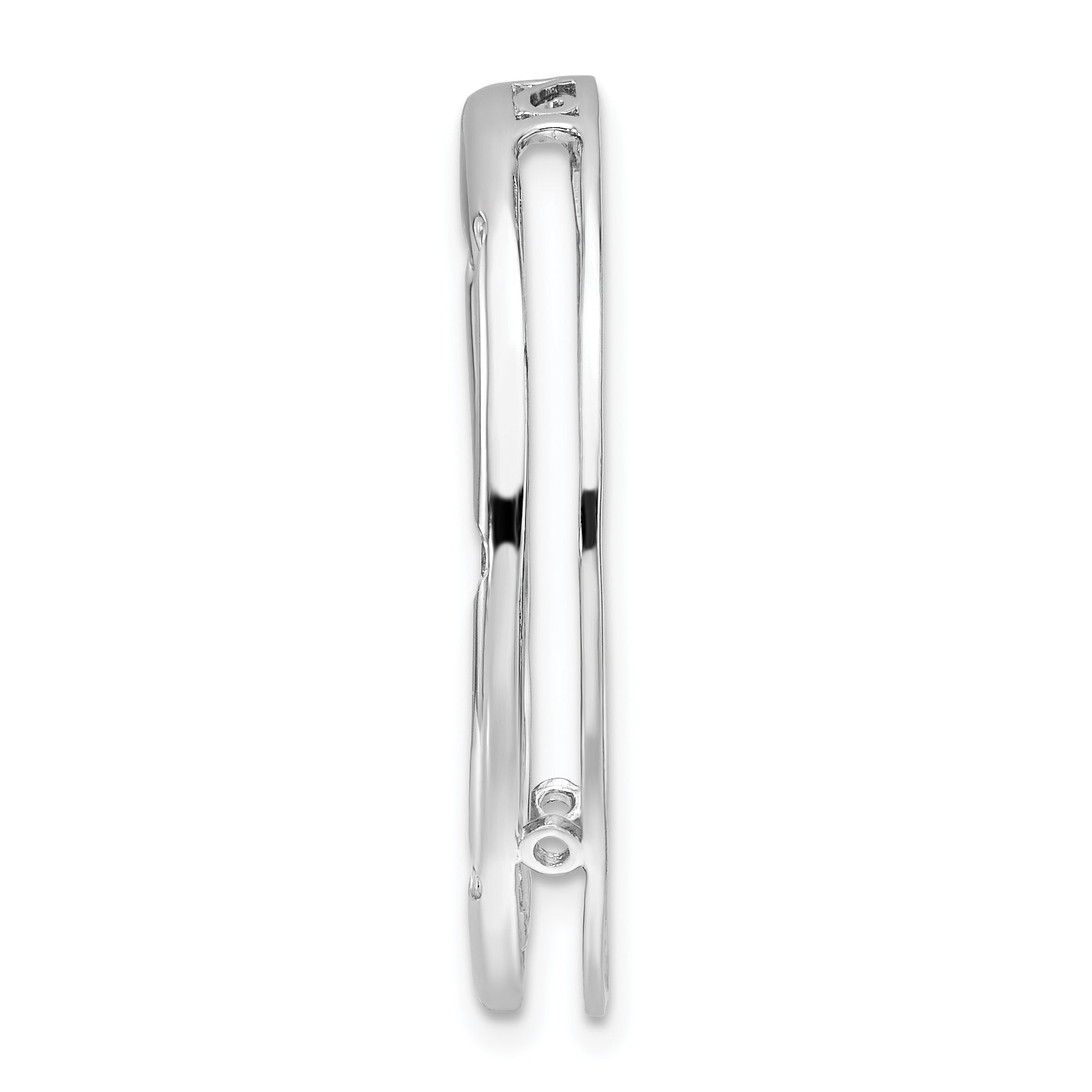 Sterling Silver Stackable Expressions Large Polished Aquamarine Chain Slide Secondary image