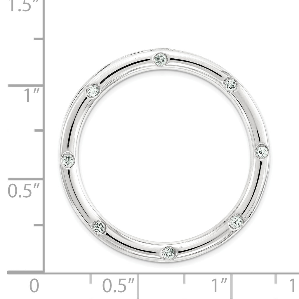 Sterling Silver Stackable Expressions Large Polished Aquamarine Chain Slide