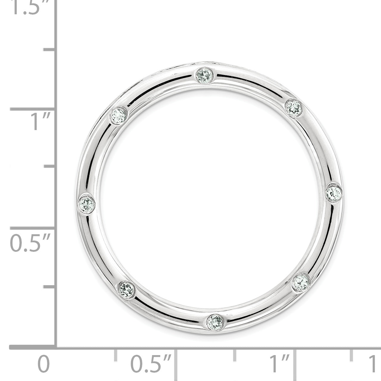 Sterling Silver Stackable Expressions Large Polished Aquamarine Chain Slide