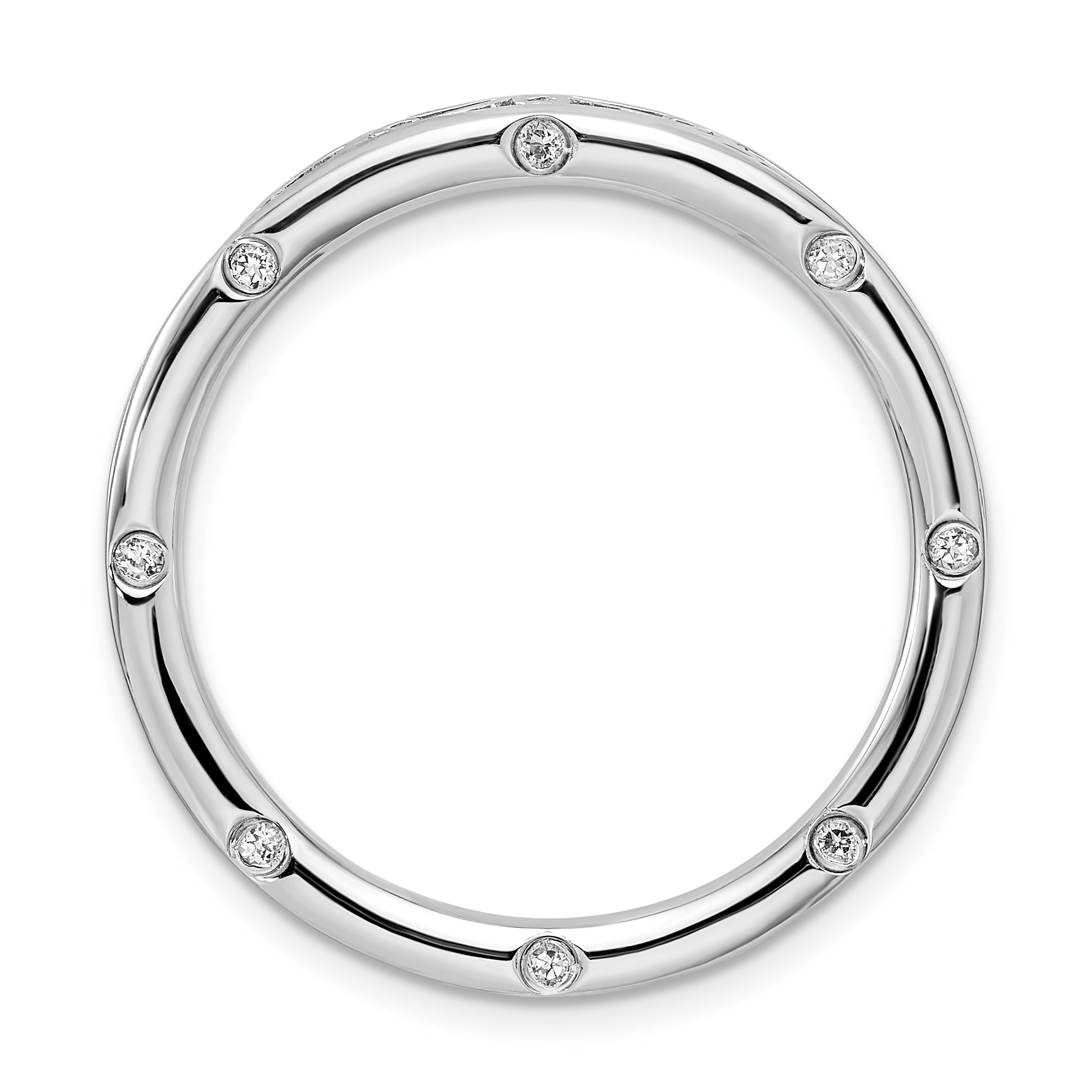 Sterling Silver Stackable Expressions Large Polished Aquamarine Chain Slide Main image