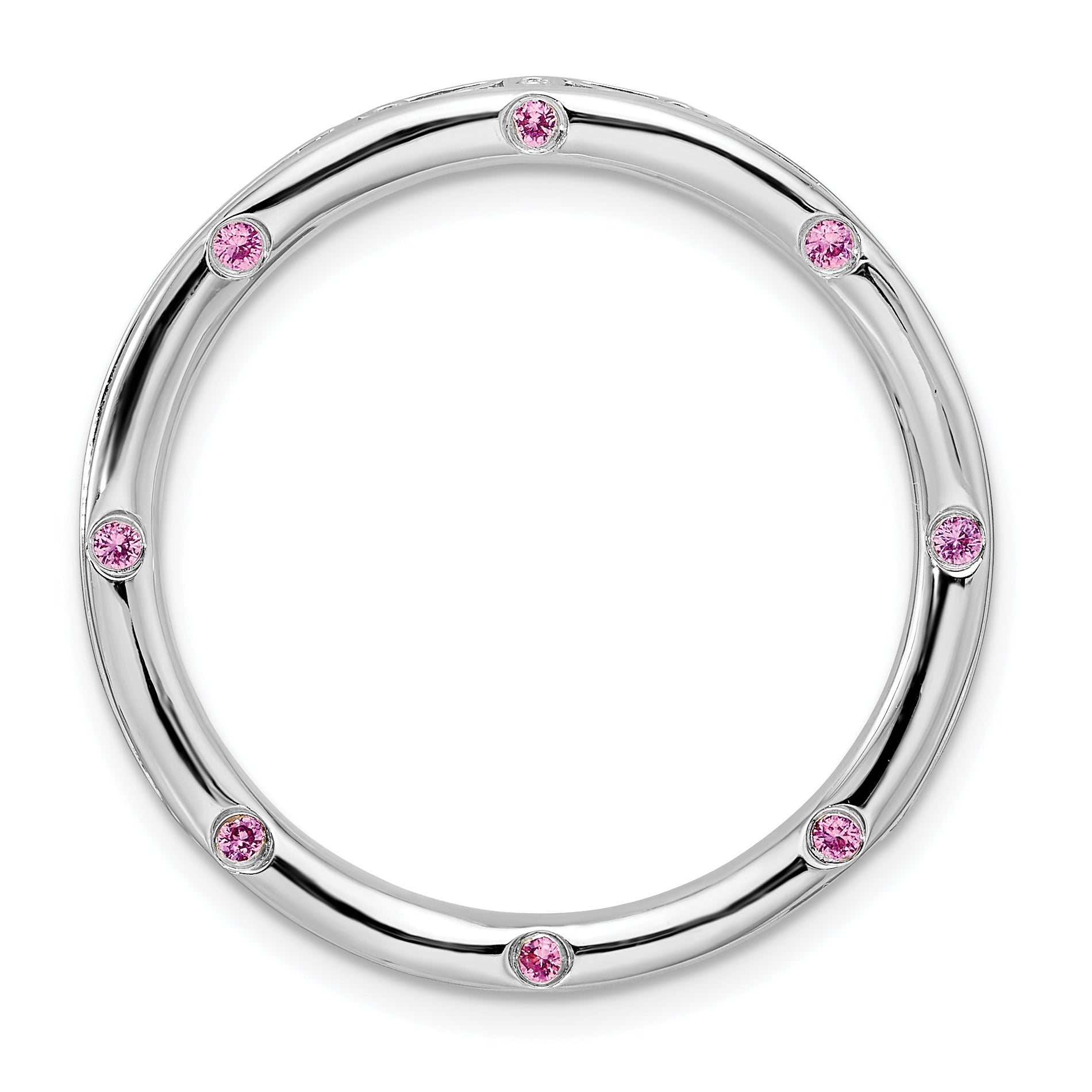 Sterling Silver Stackable Expressions Large Rhodolite Garnet Chain Slide Main image