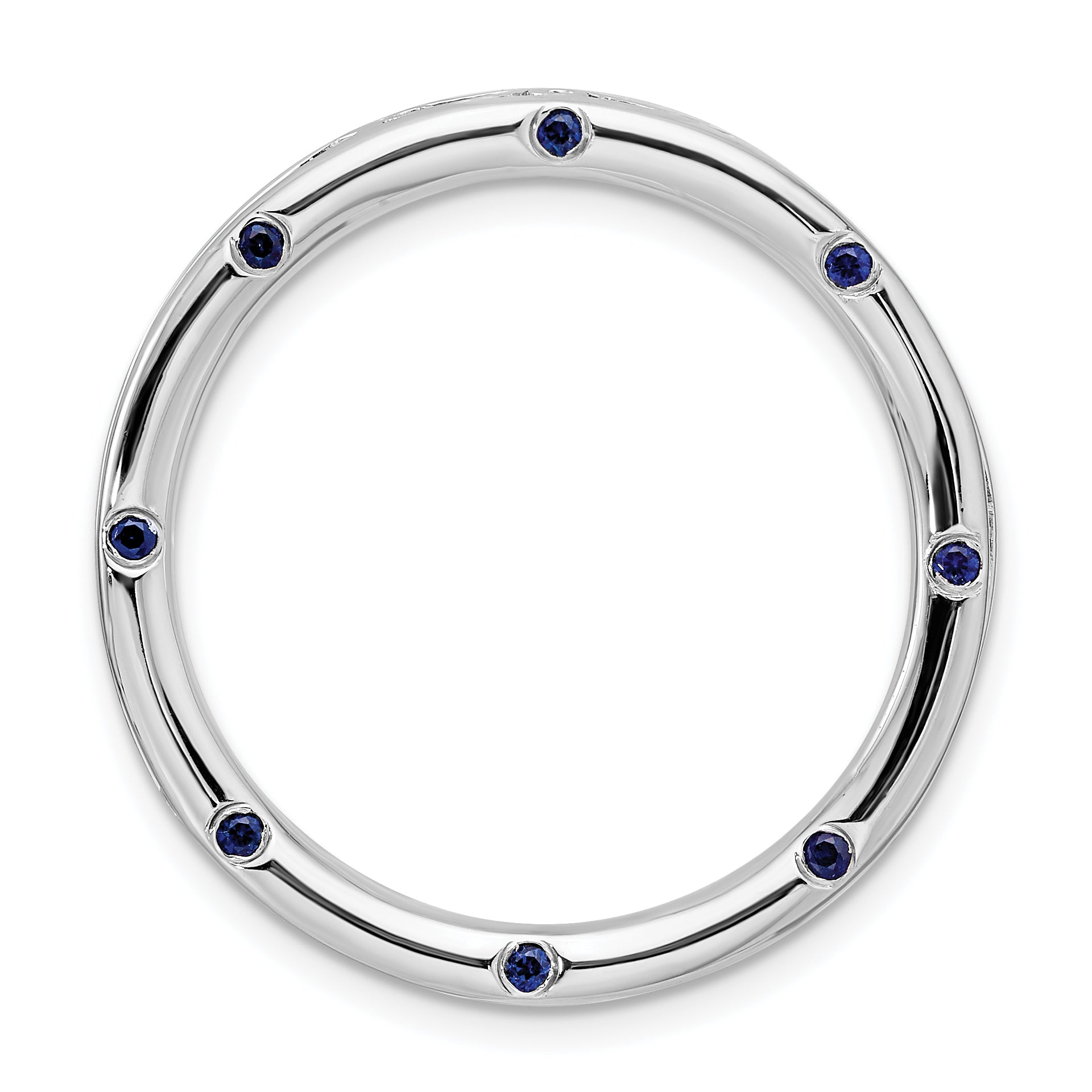 Sterling Silver Stackable Expressions Large Created Sapphire Chain Slide Main image