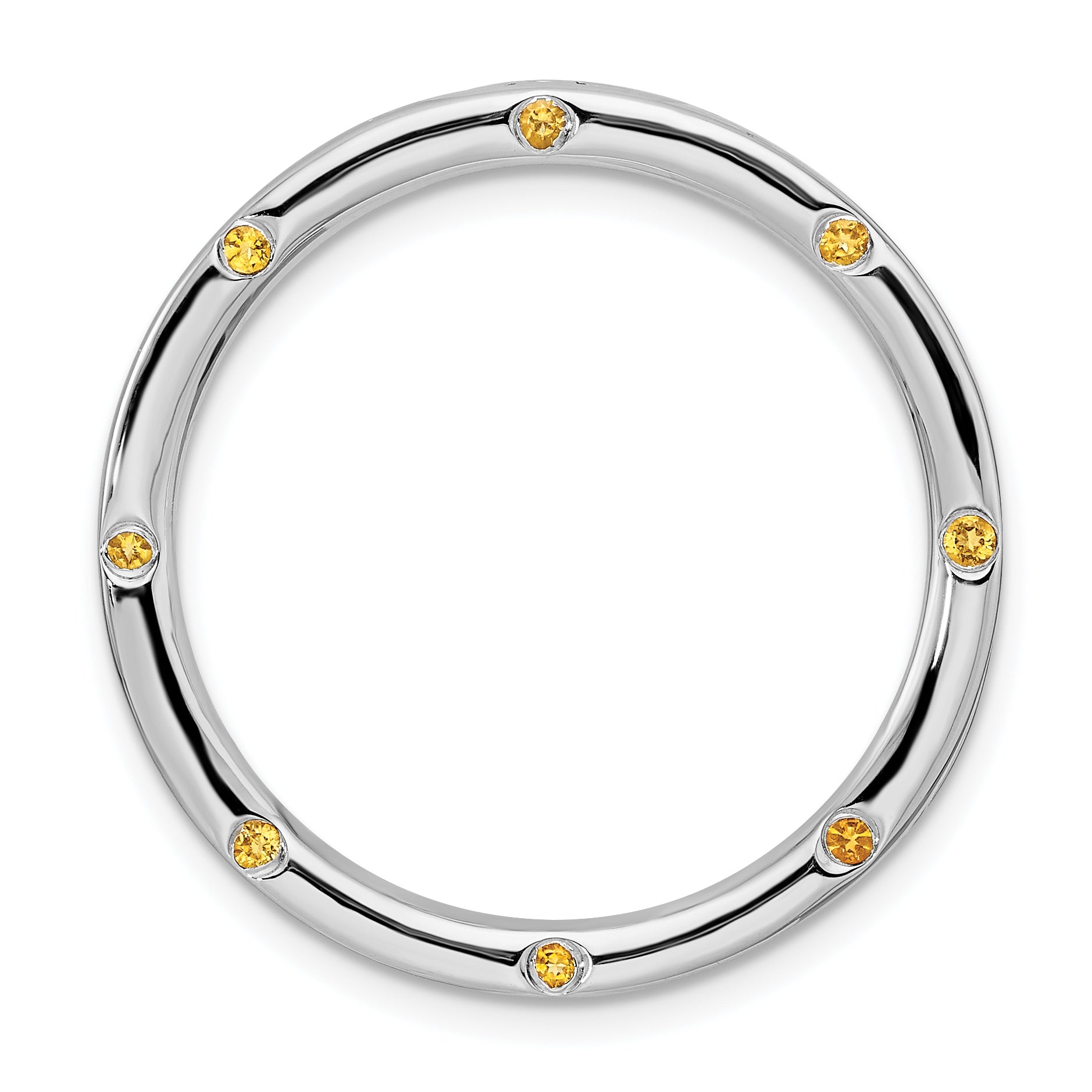 Sterling Silver Stackable Expressions Large Polished Citrine Chain Slide Main image