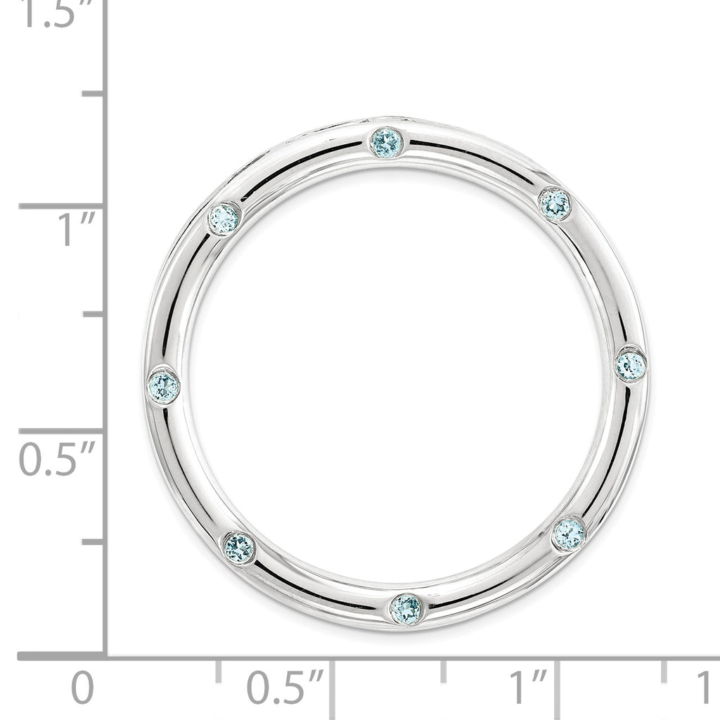 Sterling Silver Stackable Expressions Large Polished Blue Topaz Chain Slide