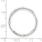 Sterling Silver Stackable Expressions Large Polished Blue Topaz Chain Slide