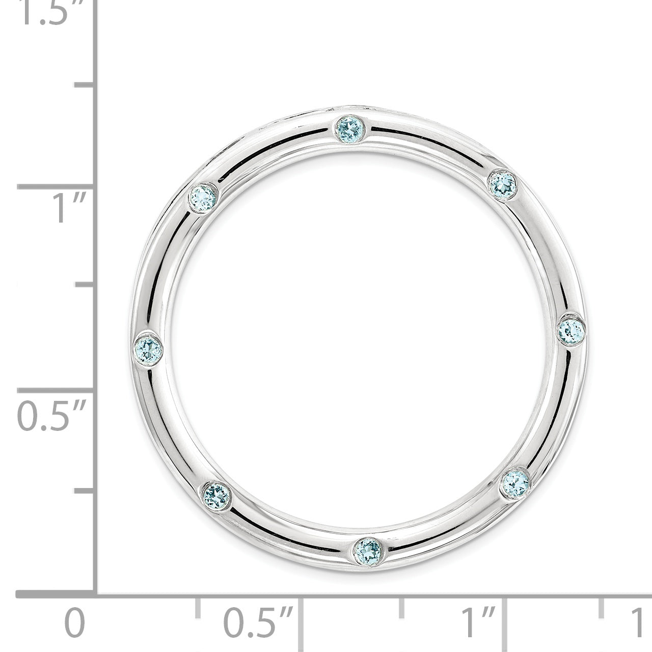 Sterling Silver Stackable Expressions Large Polished Blue Topaz Chain Slide