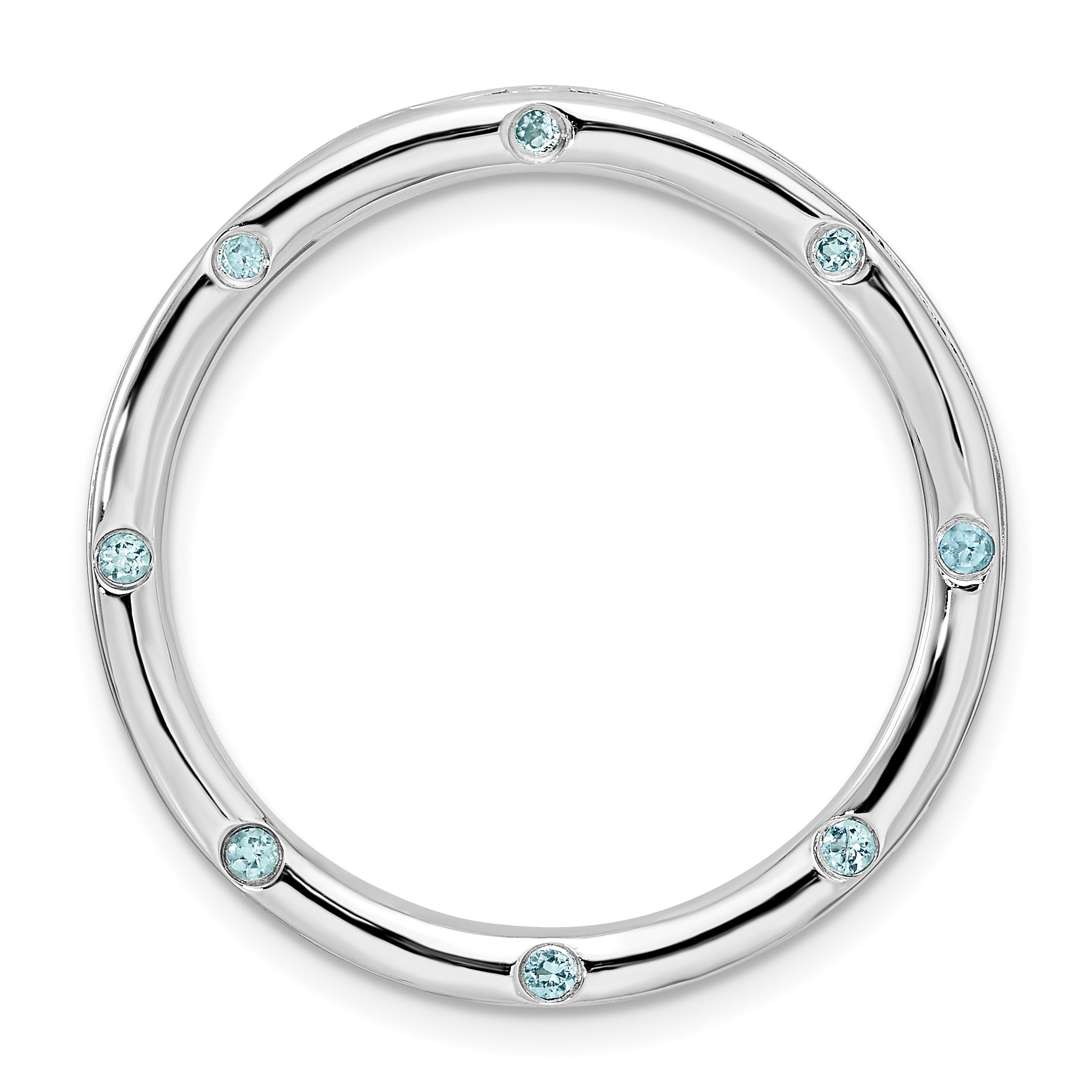 Sterling Silver Stackable Expressions Large Polished Blue Topaz Chain Slide Main image
