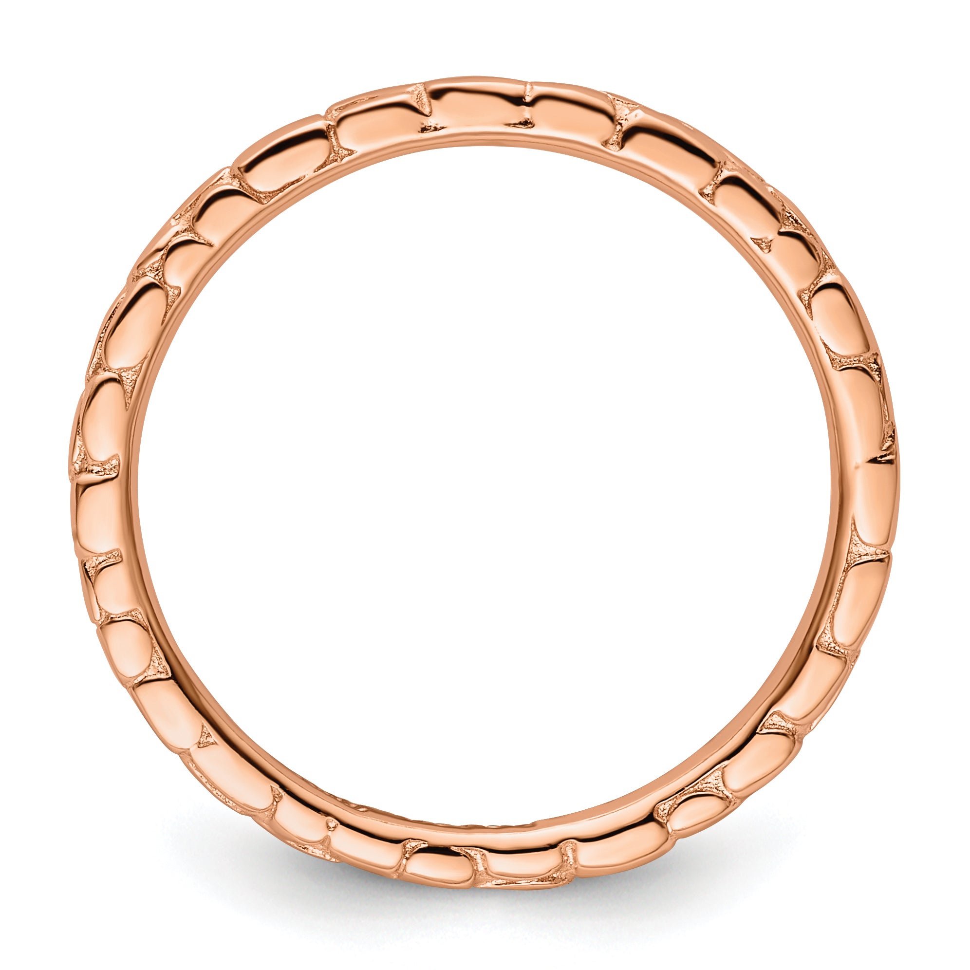 Sterling Silver Stackable Expressions Pink-plated Twisted Ring Secondary image