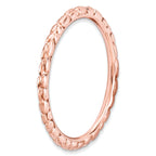 Sterling Silver Stackable Expressions Pink-plated Twisted Ring