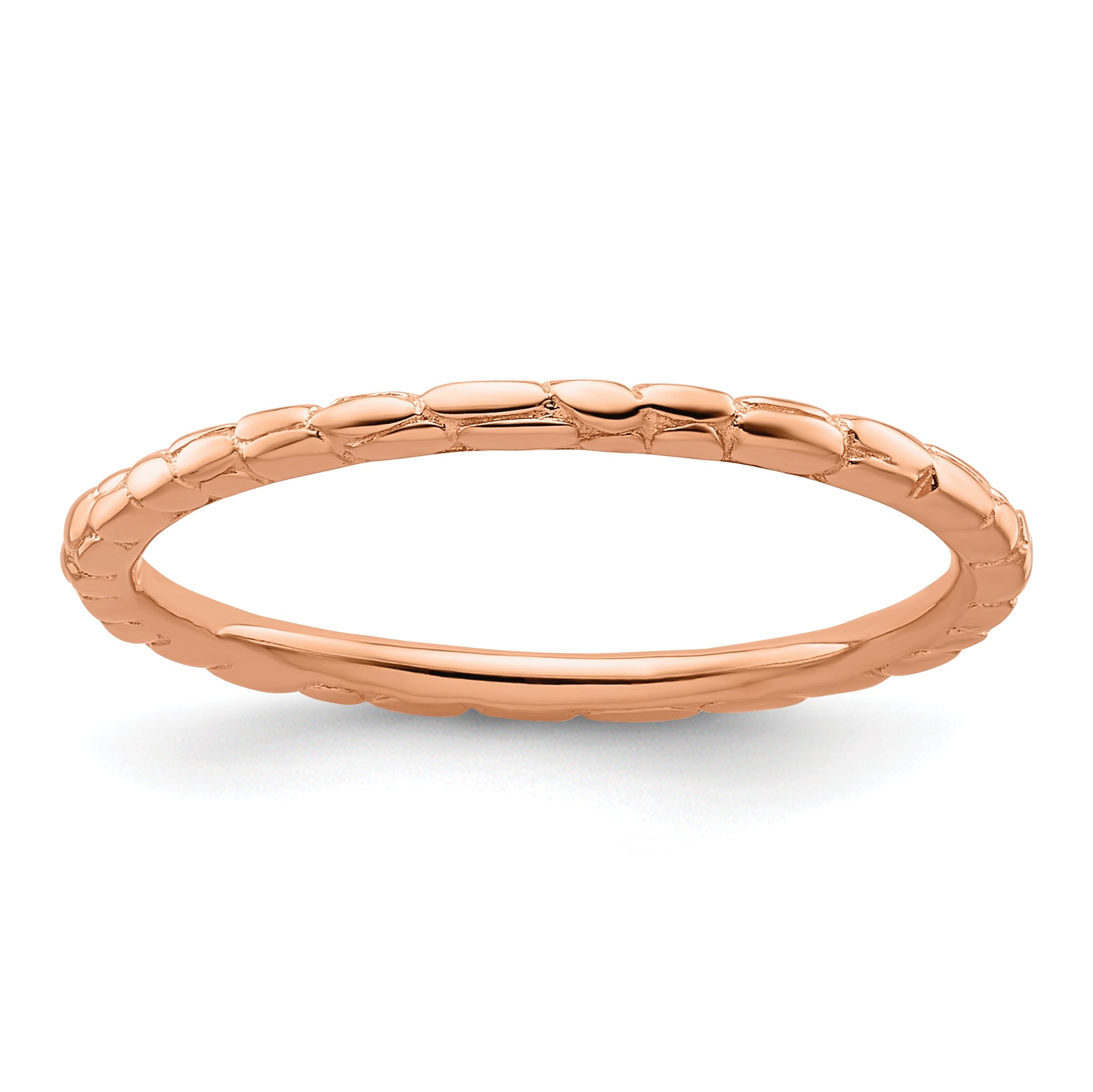Sterling Silver Stackable Expressions Pink-plated Twisted Ring Main image