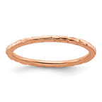Sterling Silver Stackable Expressions Pink-plated Twisted Ring