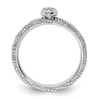 Sterling Silver Diamond Stackable Expressions Textured Heart Ring