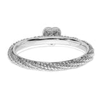 Sterling Silver Diamond Stackable Expressions Textured Heart Ring