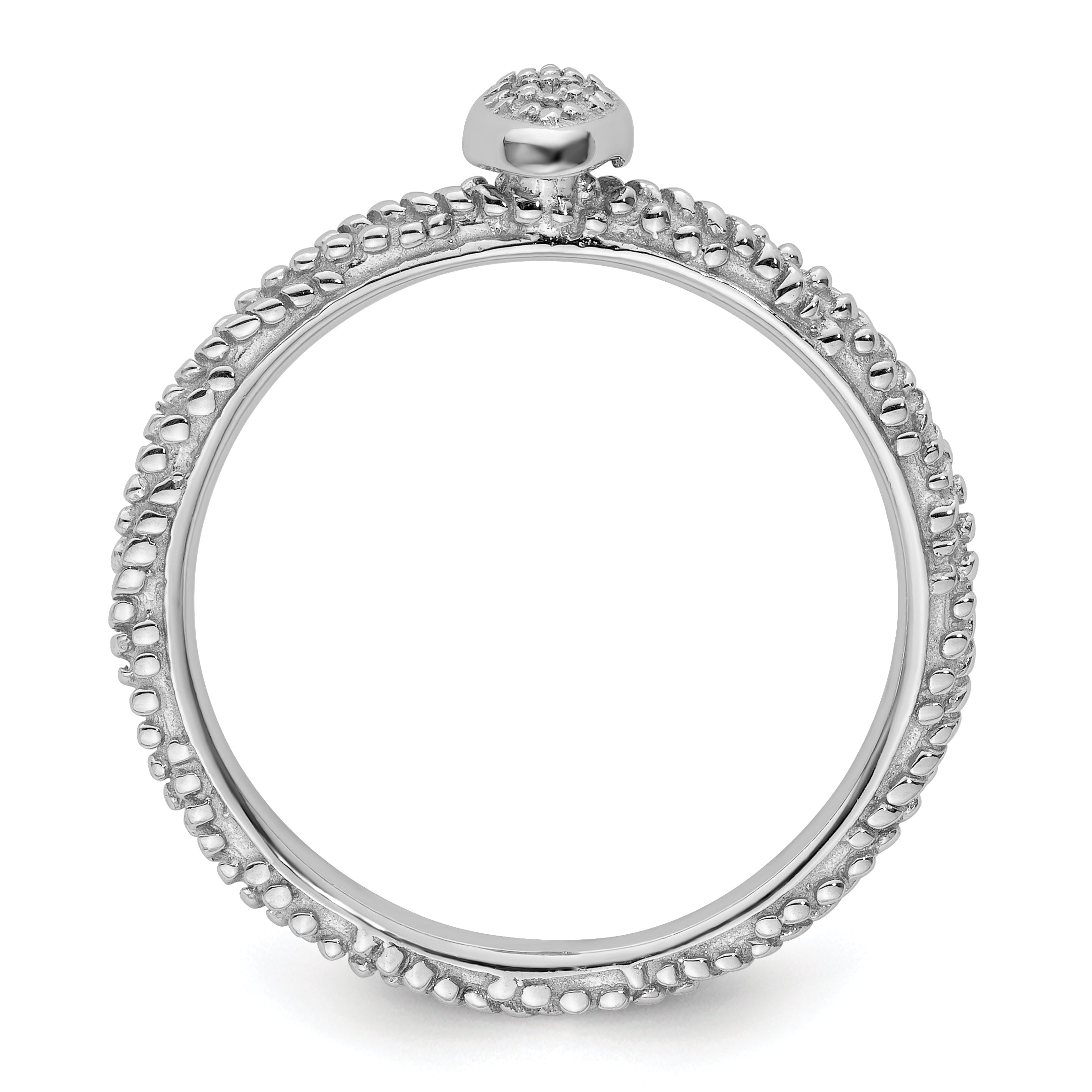 Sterling Silver Diamond Stackable Expressions Textured Ring Secondary image