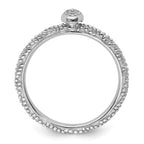 Sterling Silver Diamond Stackable Expressions Textured Ring