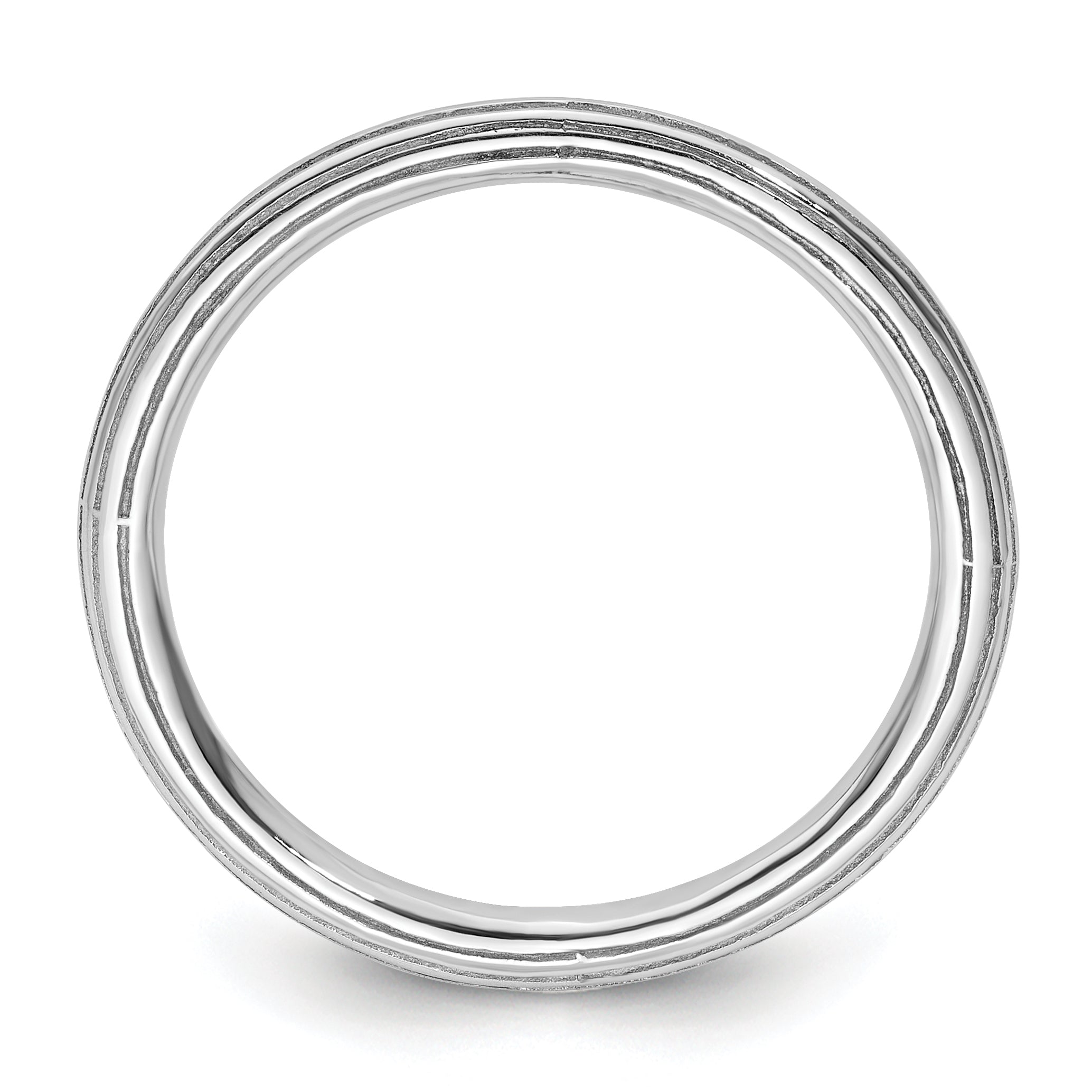 Sterling Silver Stackable Expressions Rhodium Step-down Ring Secondary image