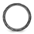 Sterling Silver Stackable Expressions Polished Ruthenium Plated Ring